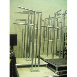 Stainless Adjustable Clothing Rack Retail Wheels Double